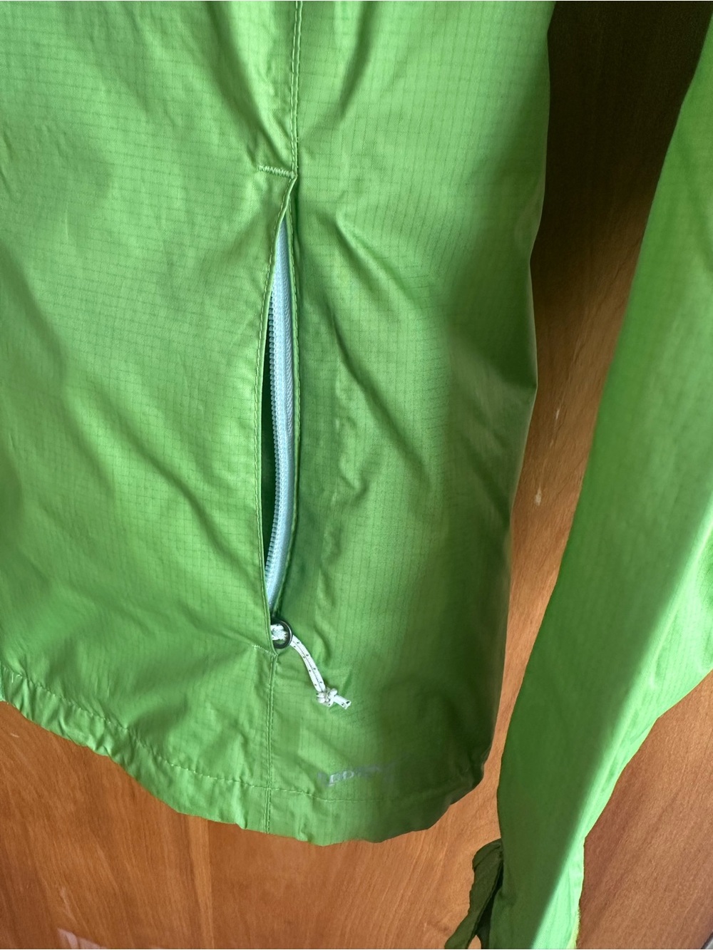 Eddie Bauer Lime Green Hooded Windbreaker Jacket - Picture 3 of 9